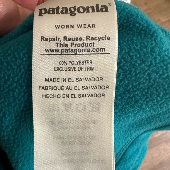 Women’s Patagonia 1/4 Zip Pullover XL Teal - Picture 4 of 4